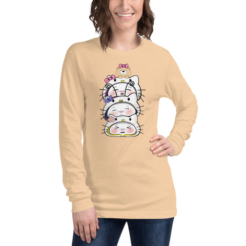 Bon-E Kitty Stack Unisex Long Sleeve Tee
