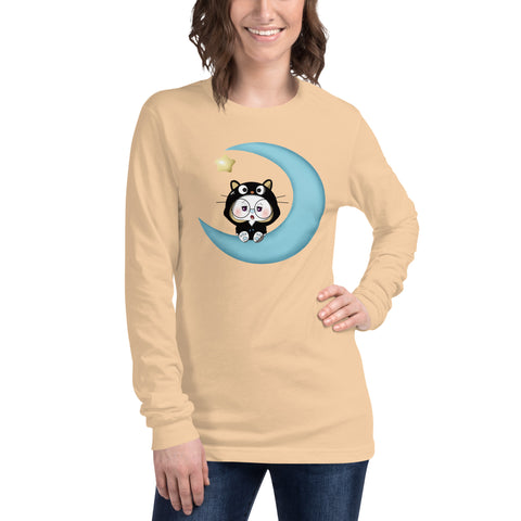 Ben-E Cat Moon Unisex Long Sleeve Tee