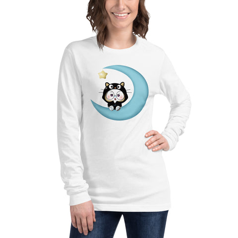 Ben-E Cat Moon Unisex Long Sleeve Tee