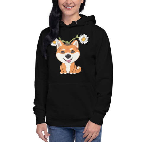 Shiba Inu Daisies Unisex Hoodie