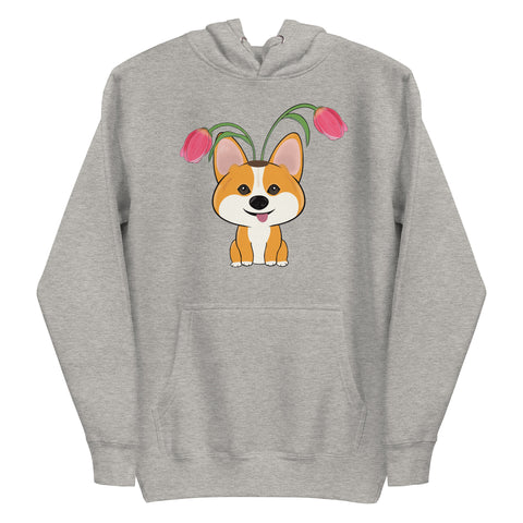 Corgi Tulips Unisex Hoodie
