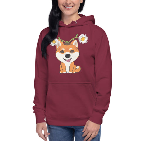 Shiba Inu Daisies Unisex Hoodie