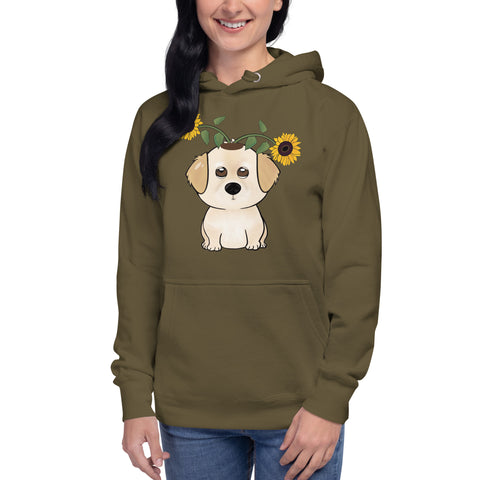 Golden Retriever Sunflowers Unisex Hoodie