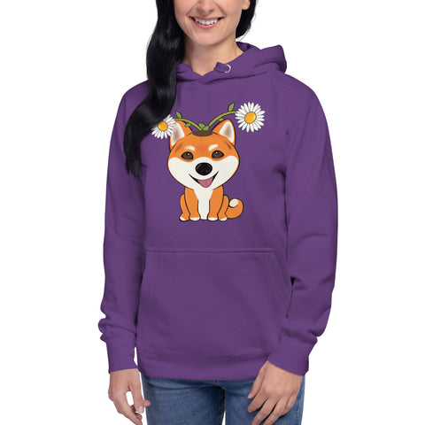 Shiba Inu Daisies Unisex Hoodie