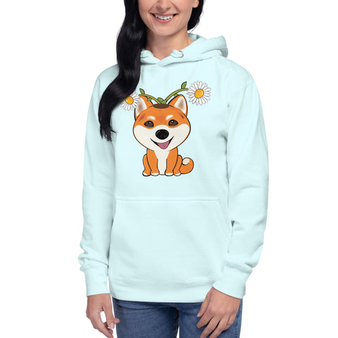 Shiba Inu Daisies Unisex Hoodie