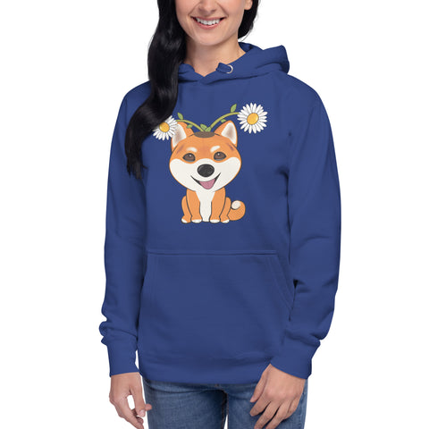 Shiba Inu Daisies Unisex Hoodie