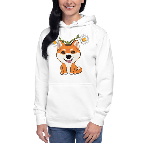 Shiba Inu Daisies Unisex Hoodie