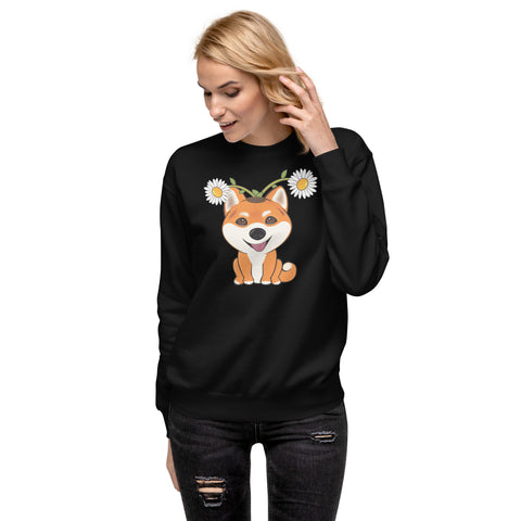 Shiba Inu Daisies Unisex Premium Sweatshirt