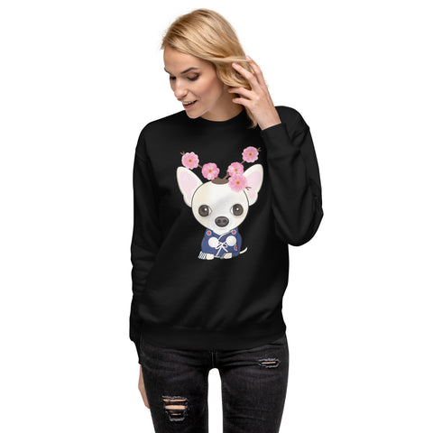 Chihuahua Plum Flower Unisex Premium Sweatshirt