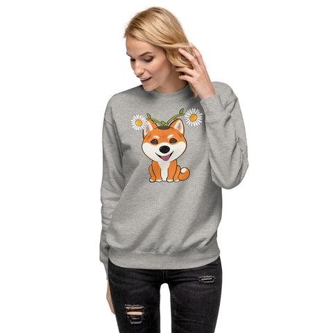 Shiba Inu Daisies Unisex Premium Sweatshirt