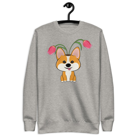 Corgi Tulips Unisex Premium Sweatshirt