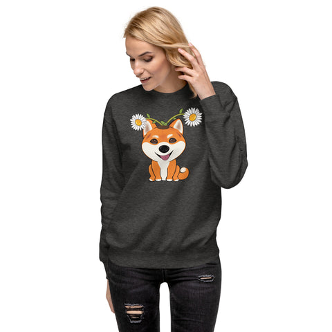 Shiba Inu Daisies Unisex Premium Sweatshirt