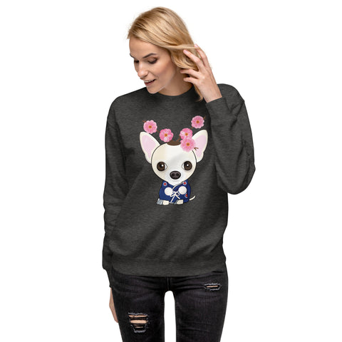 Chihuahua Plum Flower Unisex Premium Sweatshirt