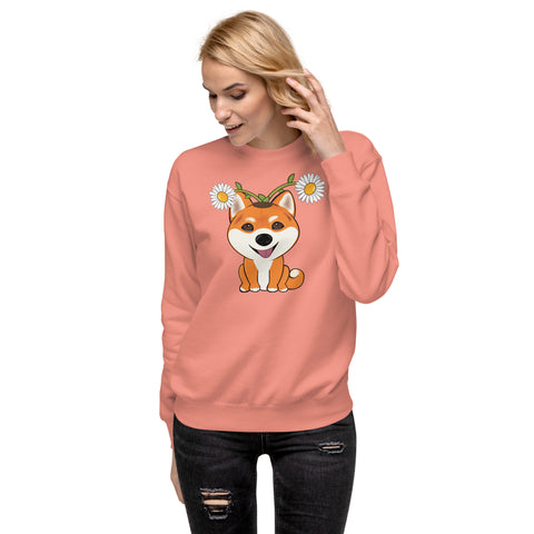 Shiba Inu Daisies Unisex Premium Sweatshirt