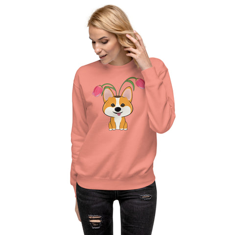 Corgi Tulips Unisex Premium Sweatshirt