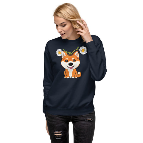 Shiba Inu Daisies Unisex Premium Sweatshirt