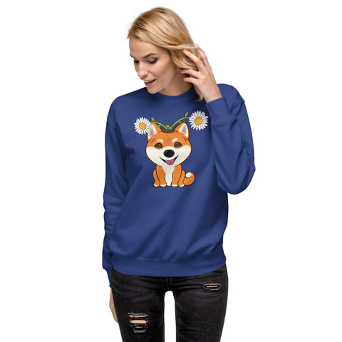 Shiba Inu Daisies Unisex Premium Sweatshirt