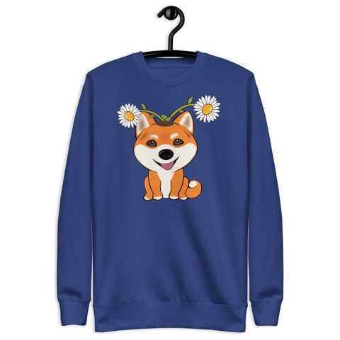 Shiba Inu Daisies Unisex Premium Sweatshirt