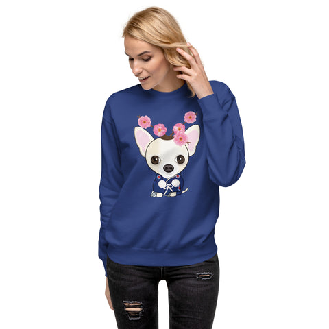 Chihuahua Plum Flower Unisex Premium Sweatshirt