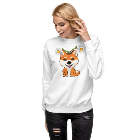 Shiba Inu Daisies Unisex Premium Sweatshirt