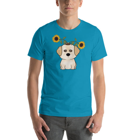Golden Retriever Sunflowers Unisex t-shirt