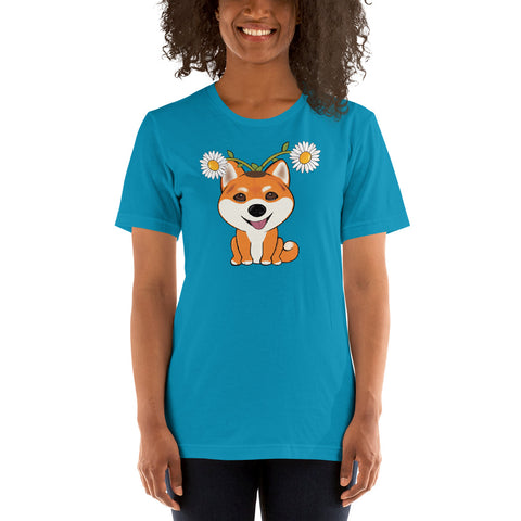 Shiba Inu Daisies Unisex t-shirt