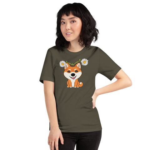 Shiba Inu Daisies Unisex t-shirt