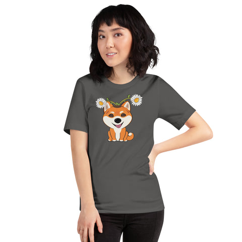 Shiba Inu Daisies Unisex t-shirt