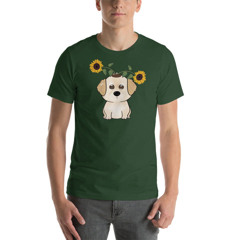 Golden Retriever Sunflowers Unisex t-shirt