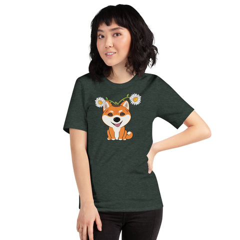 Shiba Inu Daisies Unisex t-shirt