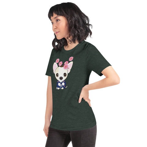 Chihuahua Plum Flower Unisex t-shirt