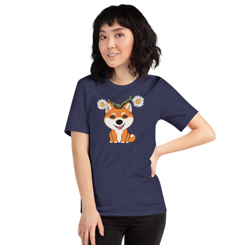 Shiba Inu Daisies Unisex t-shirt