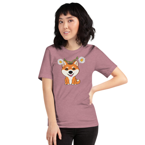 Shiba Inu Daisies Unisex t-shirt