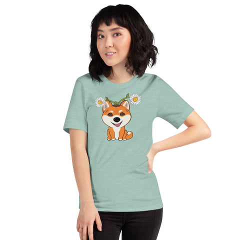 Shiba Inu Daisies Unisex t-shirt