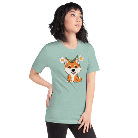 Shiba Inu Daisies Unisex t-shirt