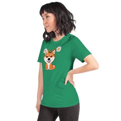 Shiba Inu Daisies Unisex t-shirt