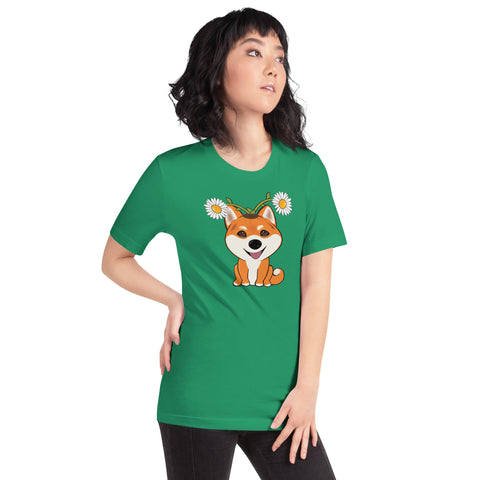 Shiba Inu Daisies Unisex t-shirt