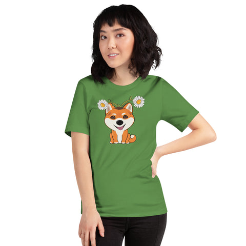 Shiba Inu Daisies Unisex t-shirt