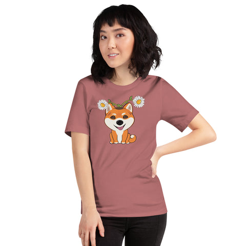 Shiba Inu Daisies Unisex t-shirt