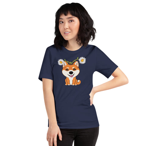 Shiba Inu Daisies Unisex t-shirt