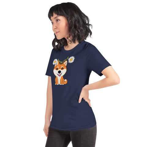 Shiba Inu Daisies Unisex t-shirt