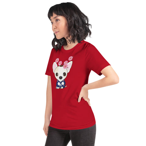 Chihuahua Plum Flower Unisex t-shirt