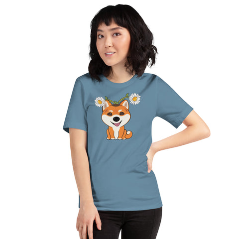 Shiba Inu Daisies Unisex t-shirt