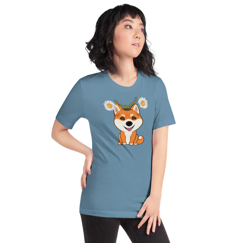 Shiba Inu Daisies Unisex t-shirt