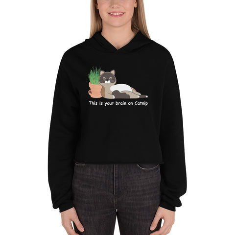 Maya Brain on Catnip Crop Hoodie