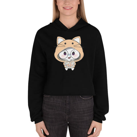 Ben-E Cat Chums Fish Bowl Crop Hoodie