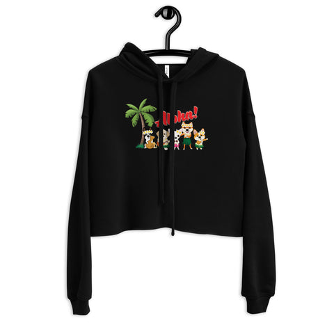 Aloha Dogs Crop Hoodie