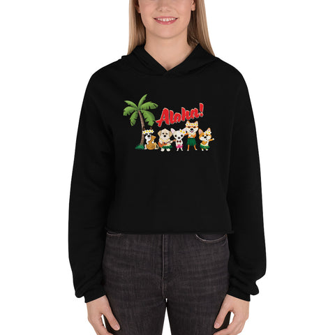 Aloha Dogs Crop Hoodie