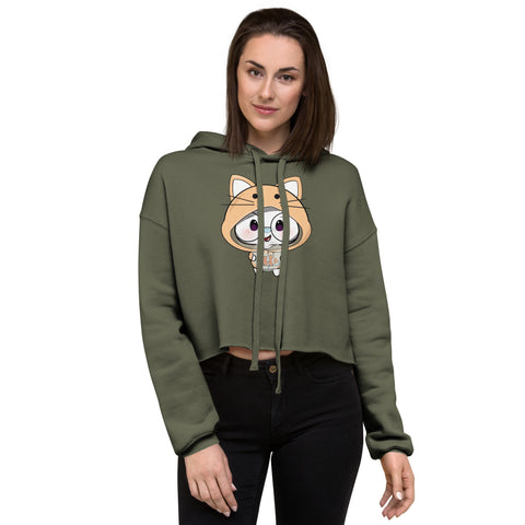 Ben-E Cat Chums Fish Bowl Crop Hoodie