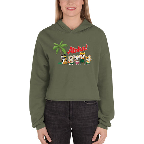 Aloha Dogs Crop Hoodie